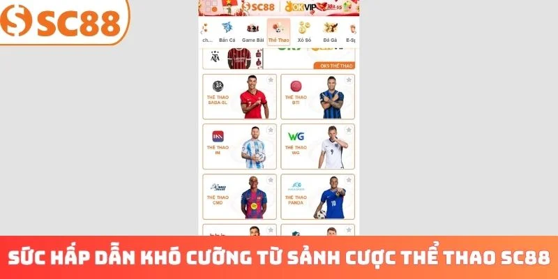 Sức hấp dẫn khó cưỡng từ sảnh cược thể thao SC88